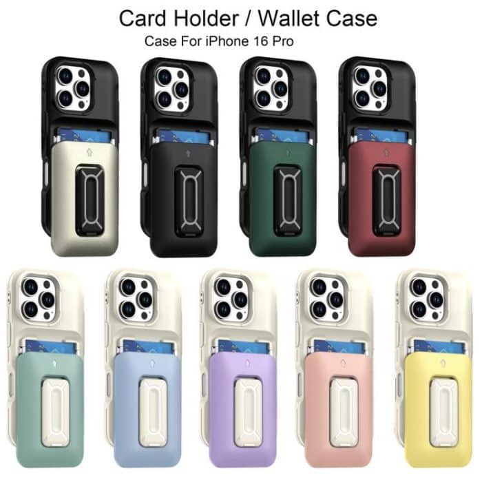 Sliding Card Holder Integrated Phone Case with Kickstand, For iPhone 16 Pro, For iPhone 16 Plus – Bild 2