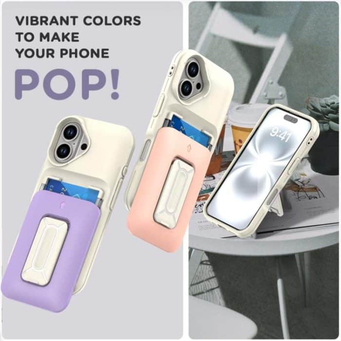 Sliding Card Holder Integrated Phone Case with Kickstand, For iPhone 16, For iPhone 15 Pro Max – Bild 7