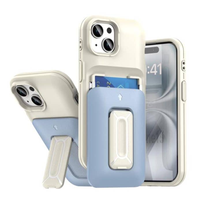 Sliding Card Holder Integrated Phone Case with Kickstand, For iPhone 15, For iPhone 14 / 13 – Bild 1