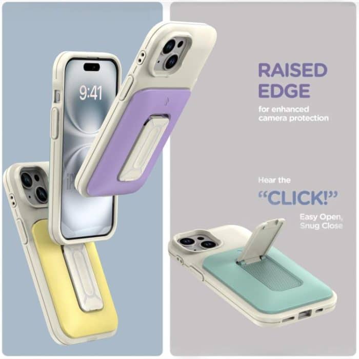 Sliding Card Holder Integrated Phone Case with Kickstand, For iPhone 15, For iPhone 14 / 13 – Bild 4