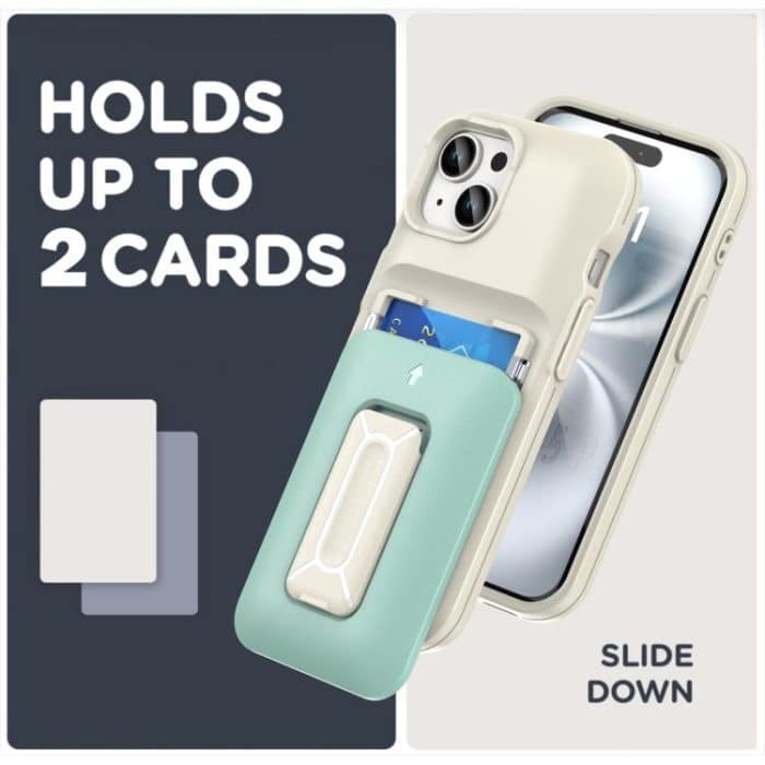 Sliding Card Holder Integrated Phone Case with Kickstand, For iPhone 15, For iPhone 14 / 13 – Bild 5