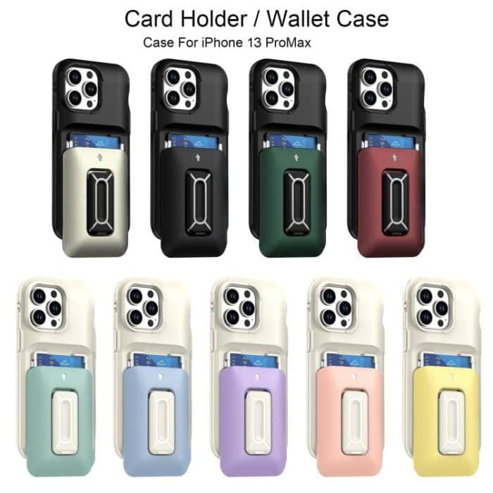 Sliding Card Holder Integrated Phone Case with Kickstand, For iPhone 13 Pro Max, For iPhone 13 Pro – Bild 2