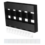 Five-grid Straw Cutlery Metal Storage Rack Kitchen Organizer, without Soft Magnetic Sheet, with 12pcs Soft Magnetic Sheet