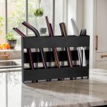Five-grid Straw Cutlery Metal Storage Rack Kitchen Organizer, without Soft Magnetic Sheet, with 12pcs Soft Magnetic Sheet – Bild 4