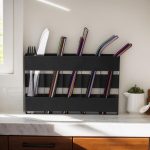 Five-grid Straw Cutlery Metal Storage Rack Kitchen Organizer, without Soft Magnetic Sheet, with 12pcs Soft Magnetic Sheet – Bild 6