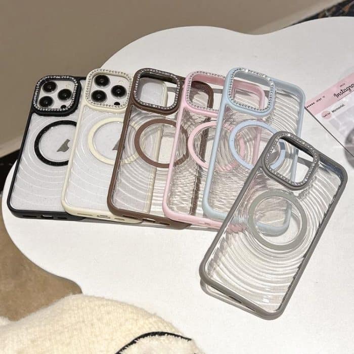 Diamond Lens Frame MagSafe Wave Texture Clear Phone Case, For iPhone 12, For iPhone 12 Pro Max, For iPhone 12 Pro, For iPhone 11 – Bild 2