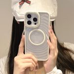 Diamond Lens Frame MagSafe Wave Texture Clear Phone Case, For iPhone 15 Pro, For iPhone 15, For iPhone 14, For iPhone 14 Pro – Bild 8