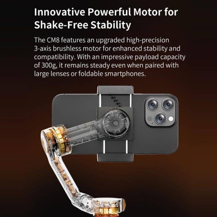 FUNSNAP CM8 Smartphone Stabilizer Foldable 3-axis Anti-shake Vlog Shooting Gimbal, Basic Version, AI Version – Bild 6