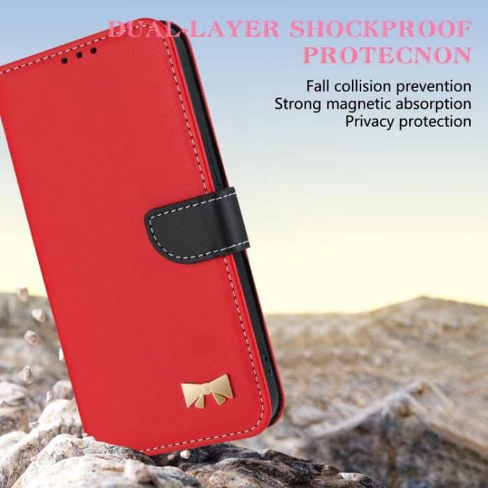 Metal Bow Leather Phone Case with Hand Strap, For iPhone 16e, For iPhone 16 Pro Max, For iPhone 16 Pro, For iPhone 16 Plus – Bild 4