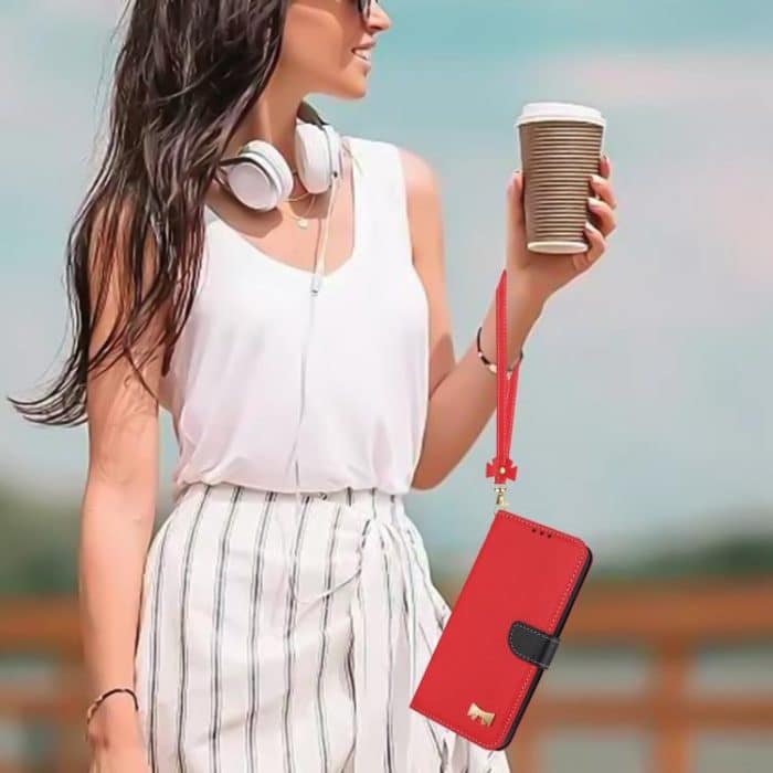 Metal Bow Leather Phone Case with Hand Strap, For iPhone 15, For iPhone 14 / 13, For iPhone 14 Pro, For iPhone 14 Pro Max – Bild 7