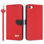 Metal Bow Leather Phone Case with Hand Strap, For iPhone 7 / 8 / SE 2022, For iPhone 13 Pro Max, For iPhone 13 Pro, For iPhone 12 / 12 Pro