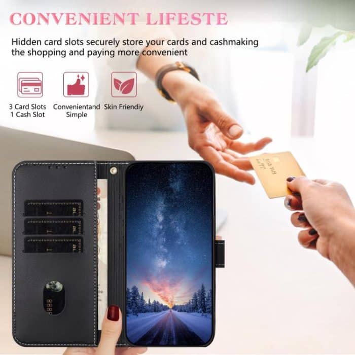 Metal Bow Leather Phone Case with Hand Strap, For iPhone 7 / 8 / SE 2022, For iPhone 13 Pro Max, For iPhone 13 Pro, For iPhone 12 / 12 Pro – Bild 6