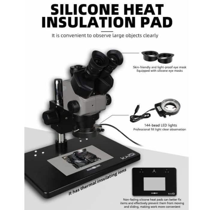 Kaisi 6558 6,5-58X Synchronzoom Trinokular-Stereomikroskop – Bild 11