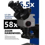 Kaisi 6558 6,5-58X Synchronzoom Trinokular-Stereomikroskop – Bild 7