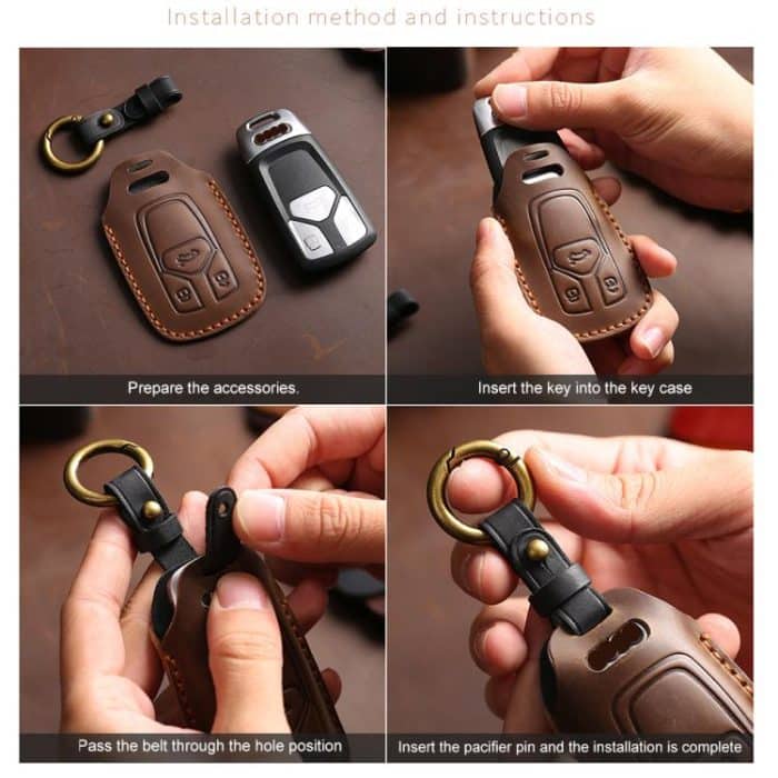For Hyundai Staria / Sonata 7-button B124 Crazy Horse Cowhide Car Key Protection Cover, For Hyundai Staria 7-button, For Hyundai Staria / Sonata 7-button – Bild 8