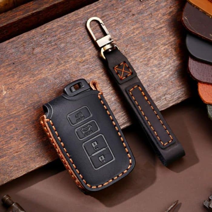 EDA008092501A.jpg For Toyota North American 3+1-button C013 Crazy Horse Cowhide Car Key Protection Cover, For Toyota North American 3+1-button – Bild 1