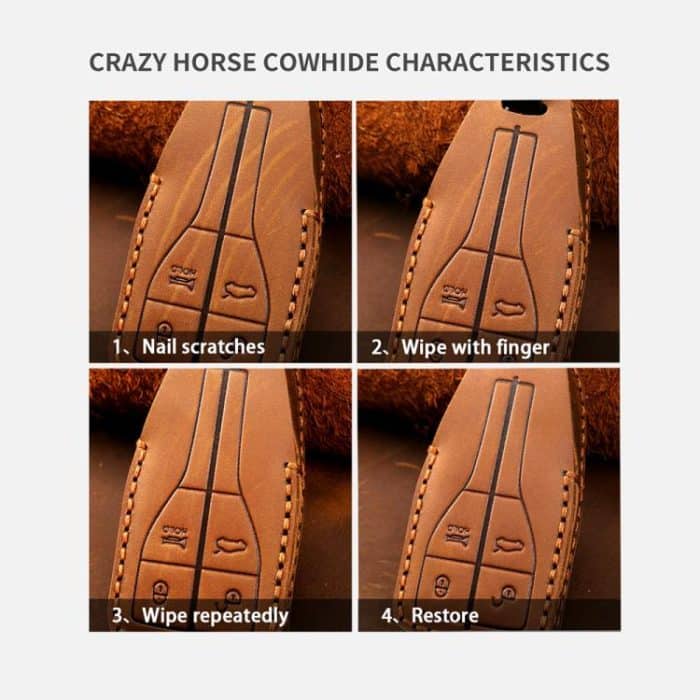 For Toyota North American 4-button C011 Crazy Horse Cowhide Car Key Protection Cover, For Toyota North American 4-button – Bild 6