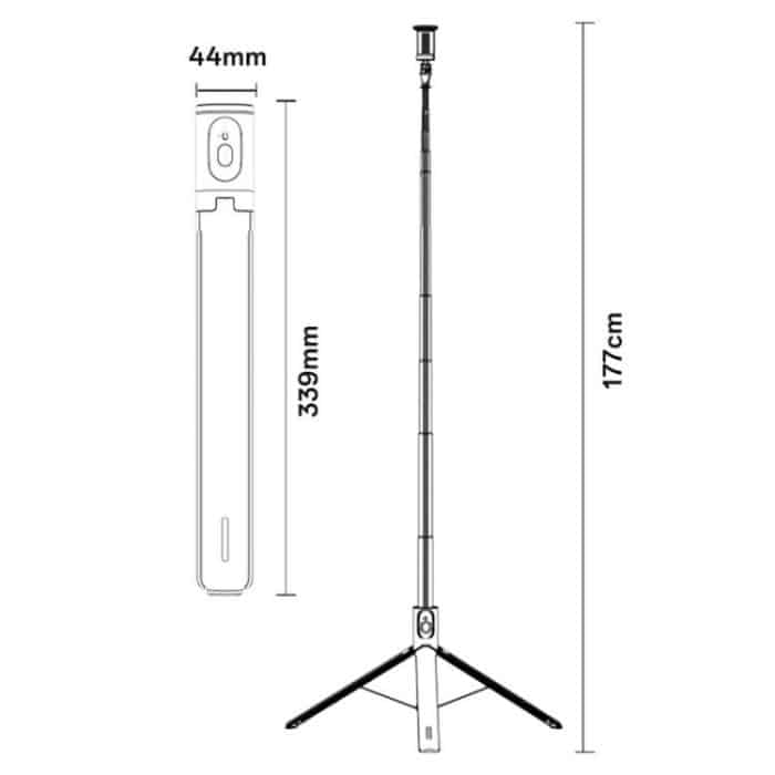 Yesido SF30 Integrated Jumping Stick Bluetooth Remote Control Selfie Stick, SF30 – Bild 12