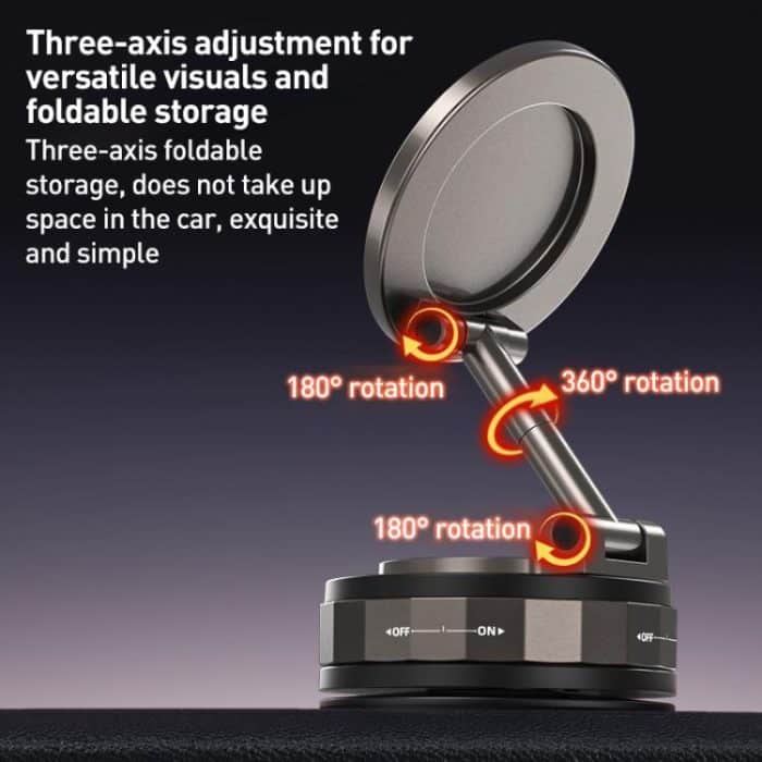 CC-T30-2F Vacuum Adsorption Alloy Magnetic Car Phone Holder – Bild 3