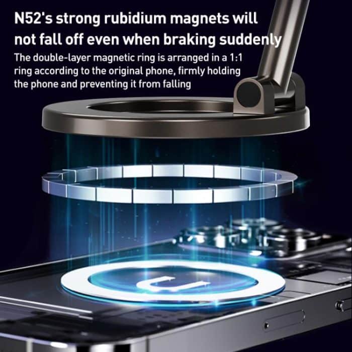 CC-T30-2F Vacuum Adsorption Alloy Magnetic Car Phone Holder – Bild 6