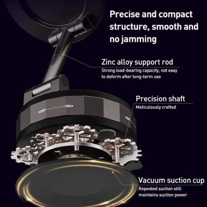CC-T30-2F Vacuum Adsorption Alloy Magnetic Car Phone Holder – Bild 7