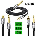 6.35mm Mono Plug Male to RCA Male Audio Adapter Cable for Ampfler, Speaker, Guitar, 0.3m, 1.8m, 3m – Bild 2