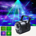 3-in-1 RGB Laser Light LED Stage Voice Control Magic Ball Lamp, No Remote Control, With Remote Control