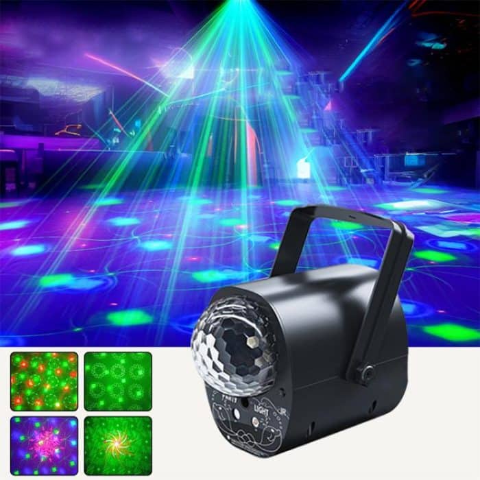 3-in-1 RGB Laser Light LED Stage Voice Control Magic Ball Lamp, No Remote Control, With Remote Control – Bild 1