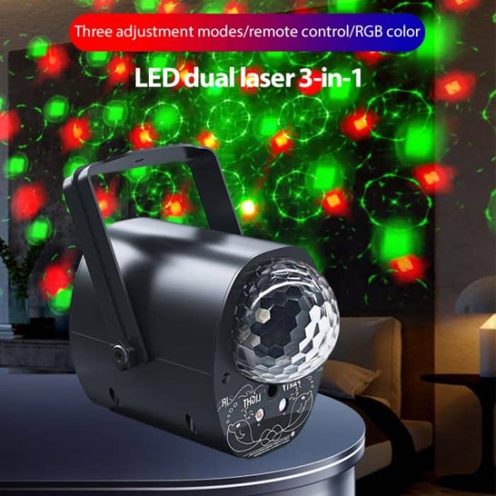3-in-1 RGB Laser Light LED Stage Voice Control Magic Ball Lamp, No Remote Control, With Remote Control – Bild 7