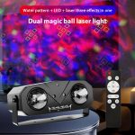 Double Magic Ball Laser Light LED Water Ripple RGB Rotating Stage Lamp, USB-IN, US Plug, EU Plug – Bild 4