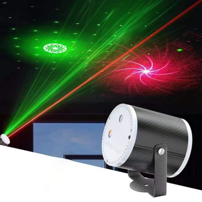 Mini Cylindrical Laser Light LED Stage Starry Projection Lamp, No Remote Control, With Remote Control – Bild 1