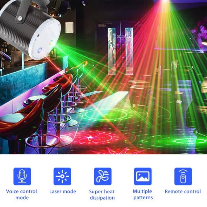 Mini Cylindrical Laser Light LED Stage Starry Projection Lamp, No Remote Control, With Remote Control – Bild 3