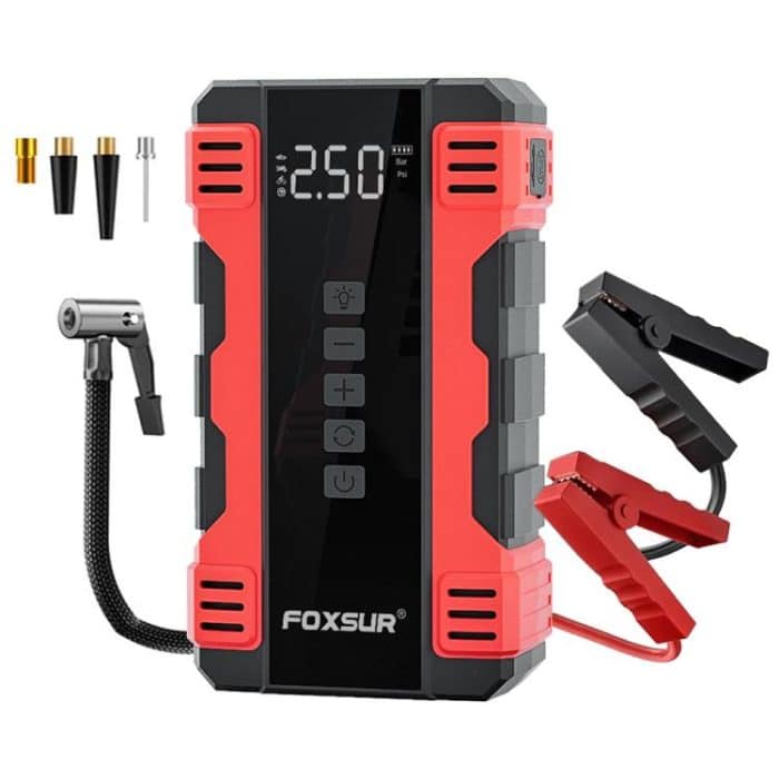 FOXSUR Car Emergency Starter Power Supply Multi-function Portable Car Air Pump – Bild 1
