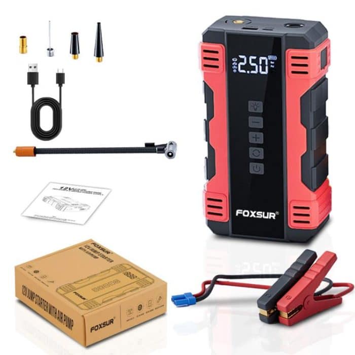 FOXSUR Car Emergency Starter Power Supply Multi-function Portable Car Air Pump – Bild 11