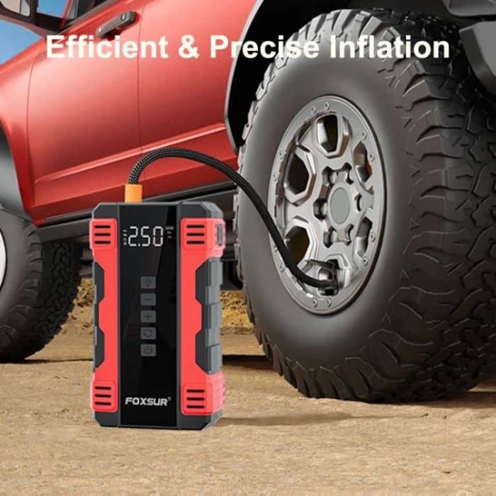 FOXSUR Car Emergency Starter Power Supply Multi-function Portable Car Air Pump – Bild 3