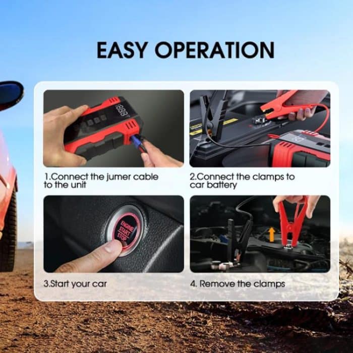 FOXSUR Car Emergency Starter Power Supply Multi-function Portable Car Air Pump – Bild 4