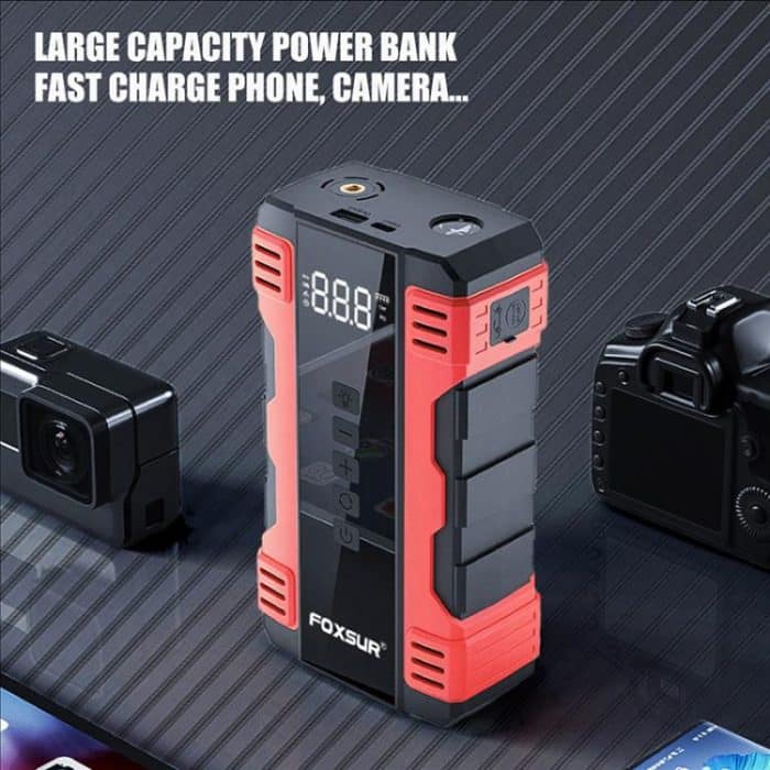 FOXSUR Car Emergency Starter Power Supply Multi-function Portable Car Air Pump – Bild 7