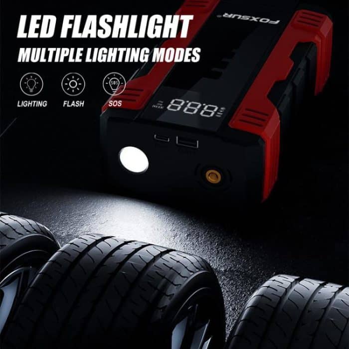 FOXSUR Car Emergency Starter Power Supply Multi-function Portable Car Air Pump – Bild 8