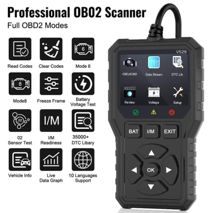 FOXSUR V529 OBD2 Car Engine Fault Code Reader Diagnostic Instrument – Bild 3