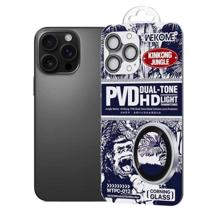 WK WTPC-012 Jungle Series Kinkong Sparkling Diamond Metal Lens Protector Film, For iPhone 16 Pro / 16 Pro Max – Bild 1