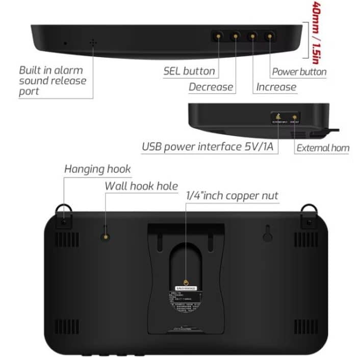 TRSI TA623A Industrielles Thermometer-Hygrometer zur Wandmontage, eingebaute Sonde – Bild 3
