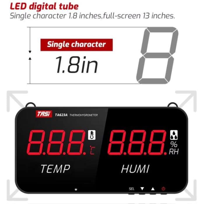 TRSI TA623B Industrielles Thermometer-Hygrometer zur Wandmontage, externe 5-Meter-Sonde – Bild 8