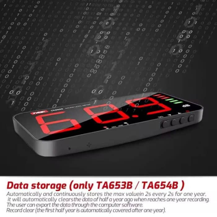 TRSI TA654B Großbild-Wand-Geräuschmessgerät Dezibel-Detektor – Bild 6