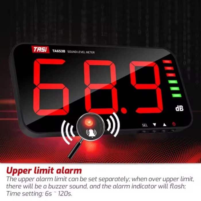 TRSI TA654B Großbild-Wand-Geräuschmessgerät Dezibel-Detektor – Bild 7