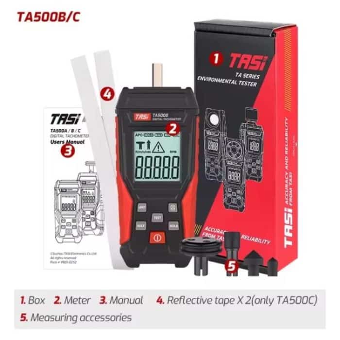TASI TA500B Contact Measurement Laser Tachometer Digital Display Measuring Speed Meter, TA500B Contact Measurement – Bild 10