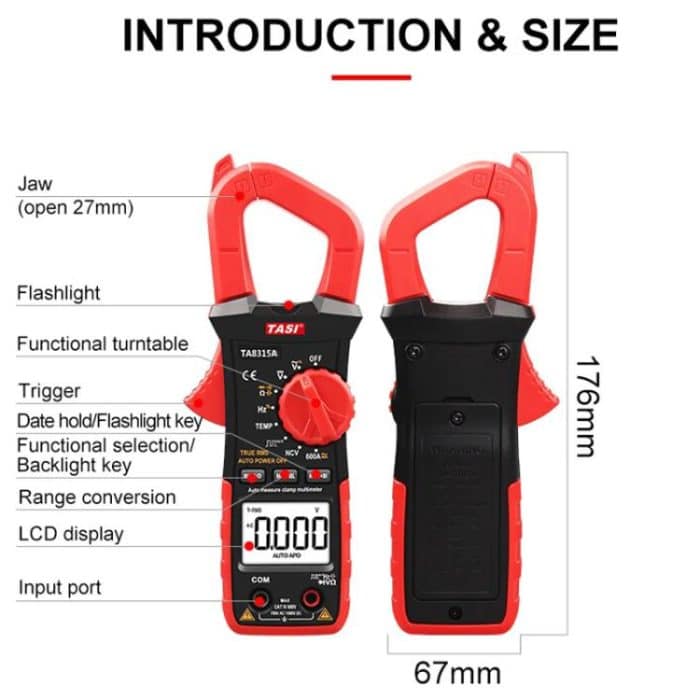 TRSI TA8315A Strommesszange Hochgenaues AC/DC-Spannungsamperemeter – Bild 2