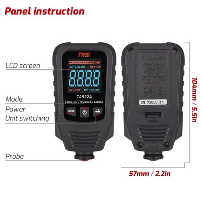 TASI TA522A Car Paint Film Meter Paint Surface Tester Coating Thickness Gauge, TA522A – Bild 2