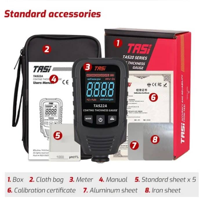 TASI TA522A Car Paint Film Meter Paint Surface Tester Coating Thickness Gauge, TA522A – Bild 9
