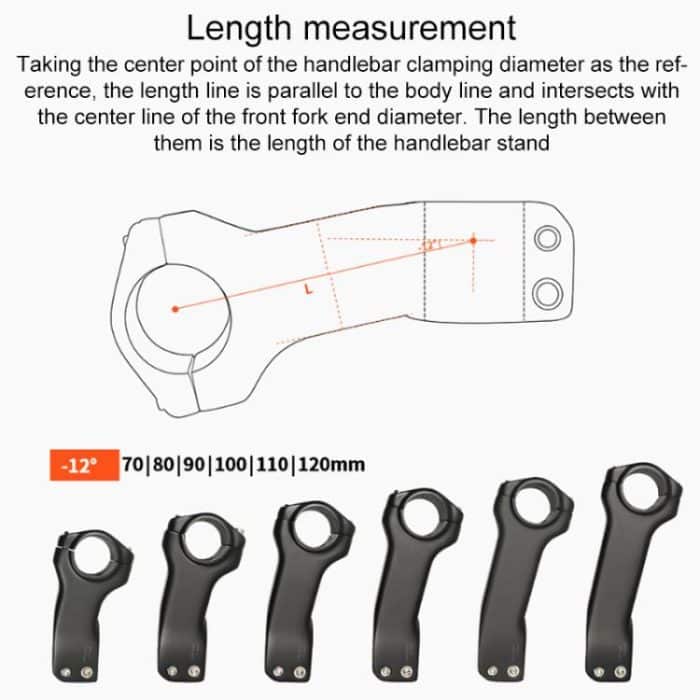 TOSEEK K01 Road Mountain Bike Carbon Fiber Handlebar Riser Faucet, -12 Degree, 70mm, -12 Degree, 80mm, -12 Degree, 90mm, -12 Degree, 100mm, -12 Degree, 110mm, -12 Degree, 120mm – Bild 5