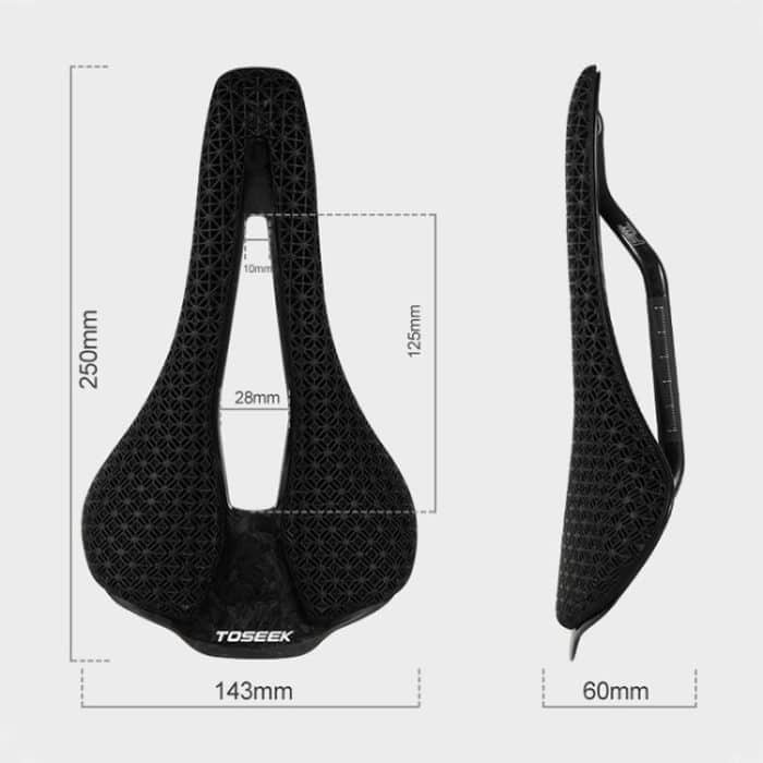 TOSEEK P10 Carbon Fiber 3D Printed Road Mountain Bike Seat, 143mm, 160mm – Bild 7